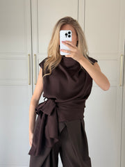 Drape top - bruin