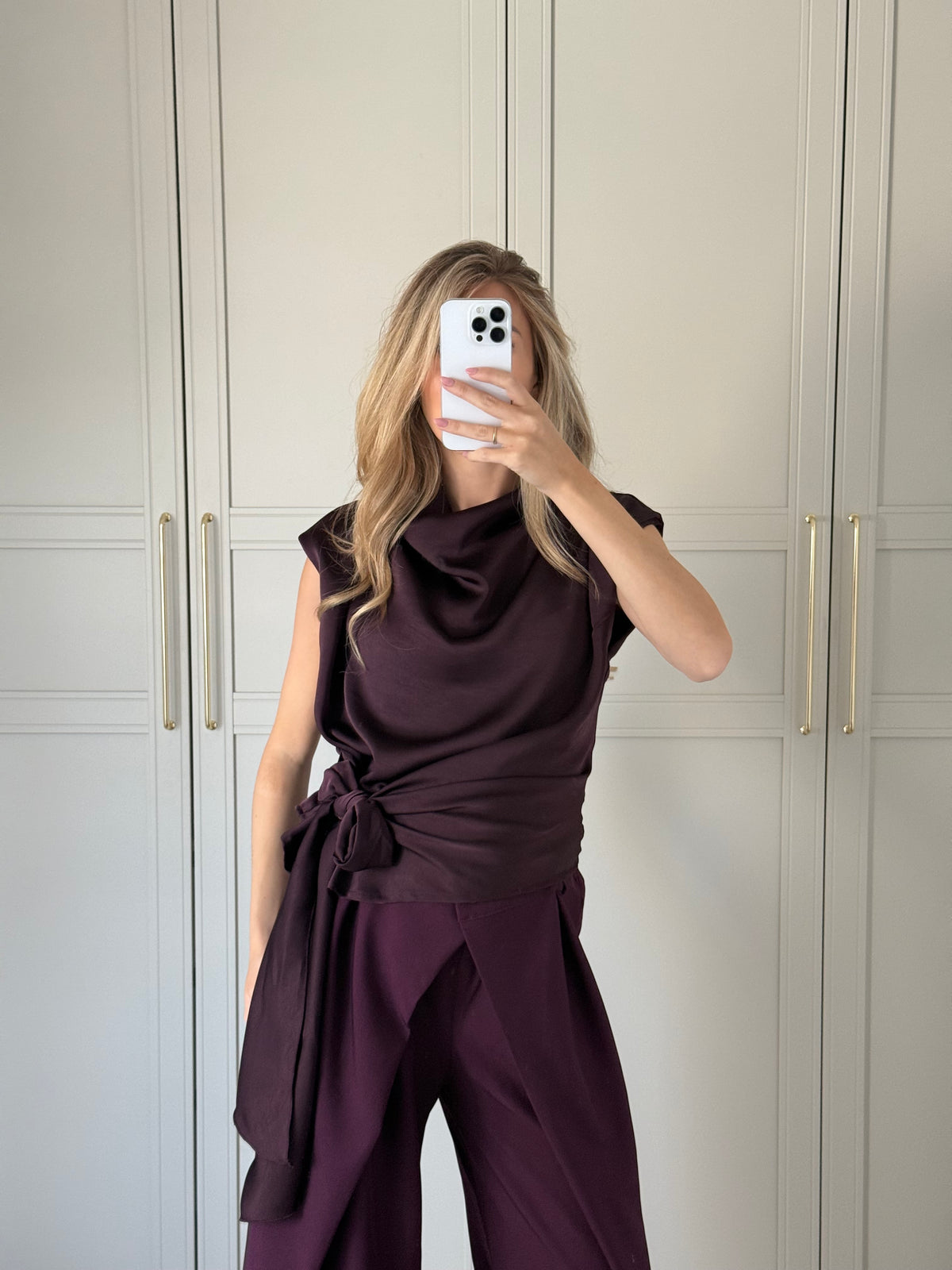 Drape top - aubergine