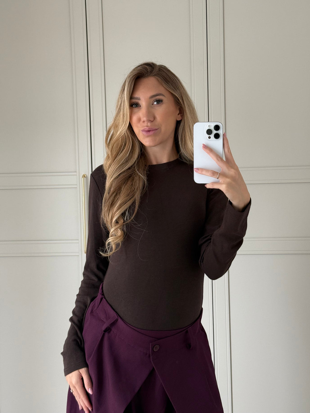 Stretchy longsleeve - bruin