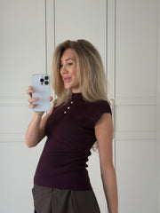 Claire - top bordeaux