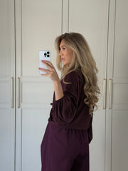 Sienna Ruched Top - Bordeaux