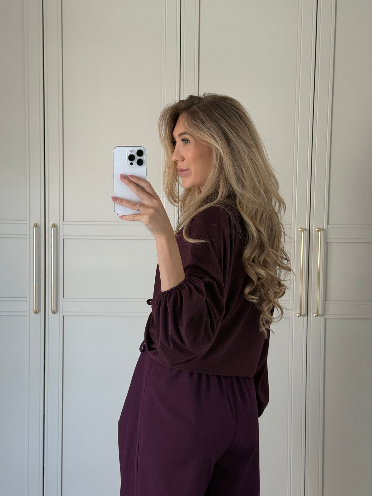 Sienna Ruched Top - Bordeaux