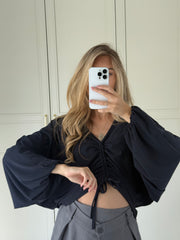 Sienna Ruched Top - navy