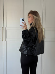 Oversized Leather Look Jacket