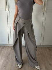 Wide leg pantalon - grijs