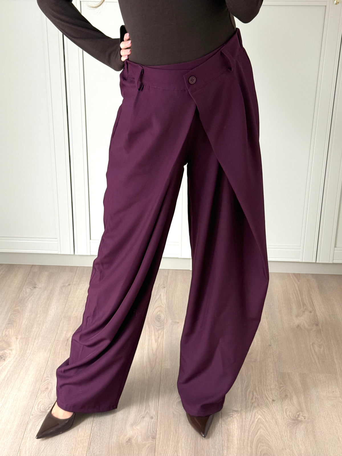 Wide leg pantalon - aubergine