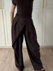 Wide leg pantalon - bruin