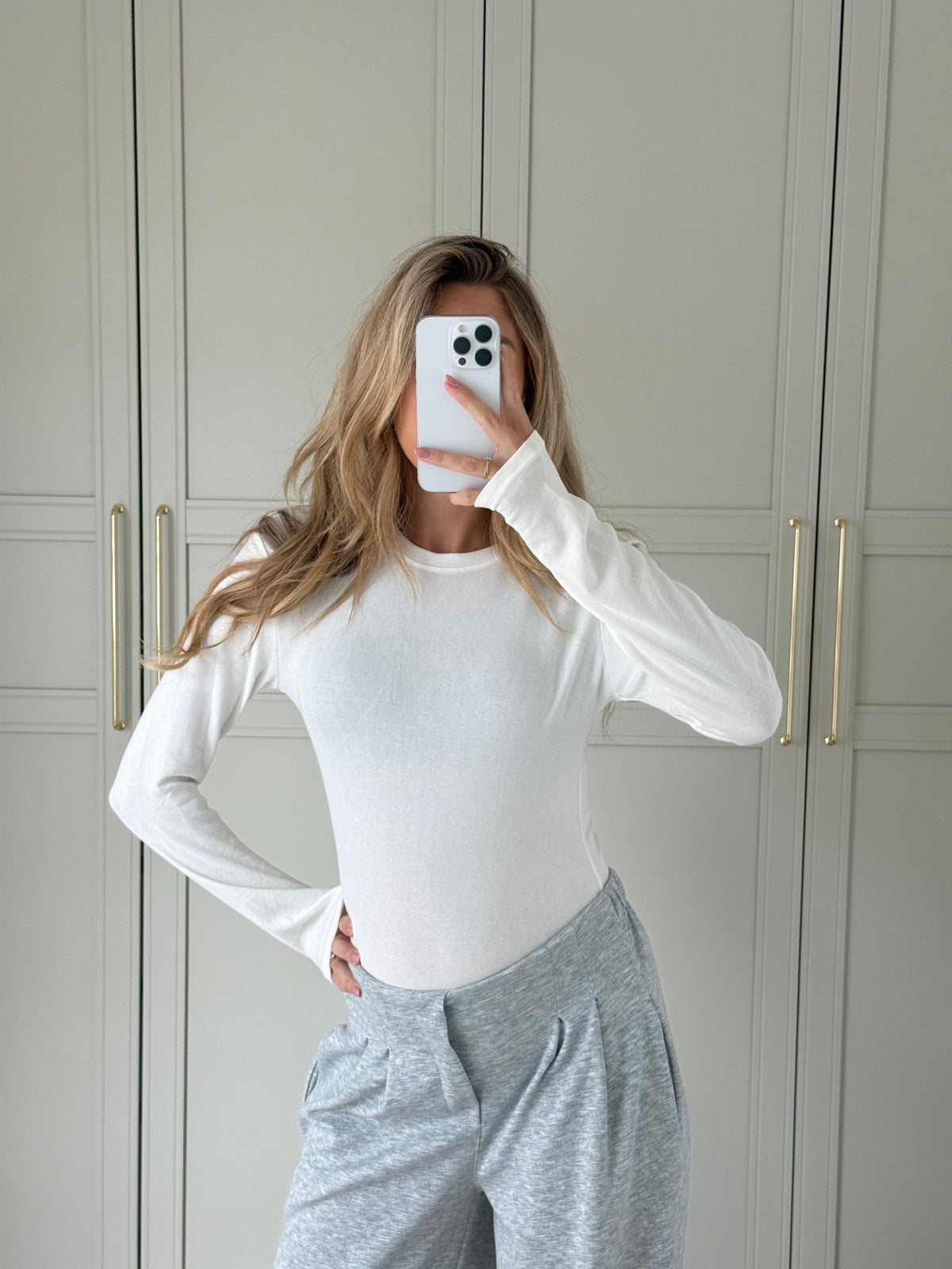 Stretchy longsleeve - wit