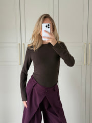 Stretchy longsleeve - bruin