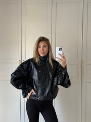 Oversized Leather Look Jacket
