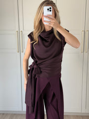 Drape top - aubergine