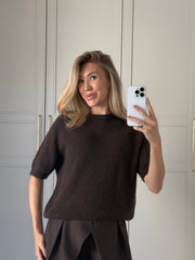 Alpaca top - bruin