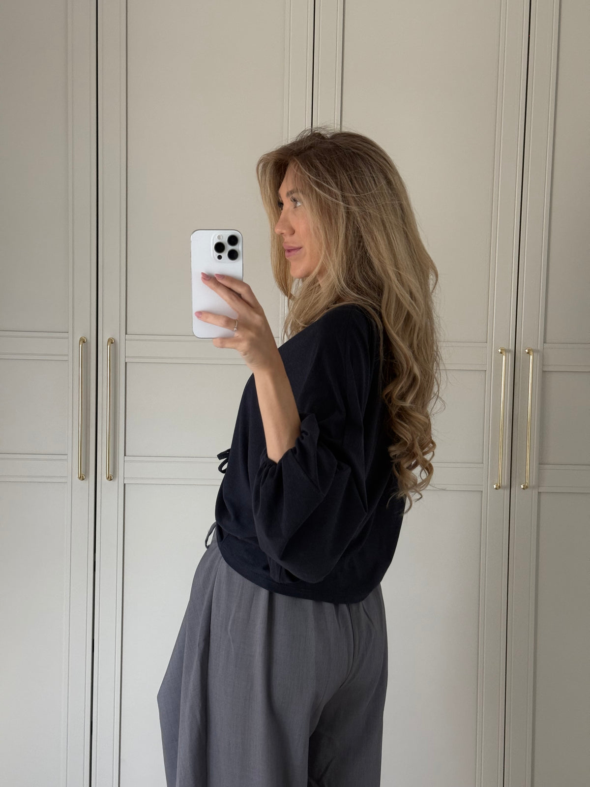 Sienna Ruched Top - navy