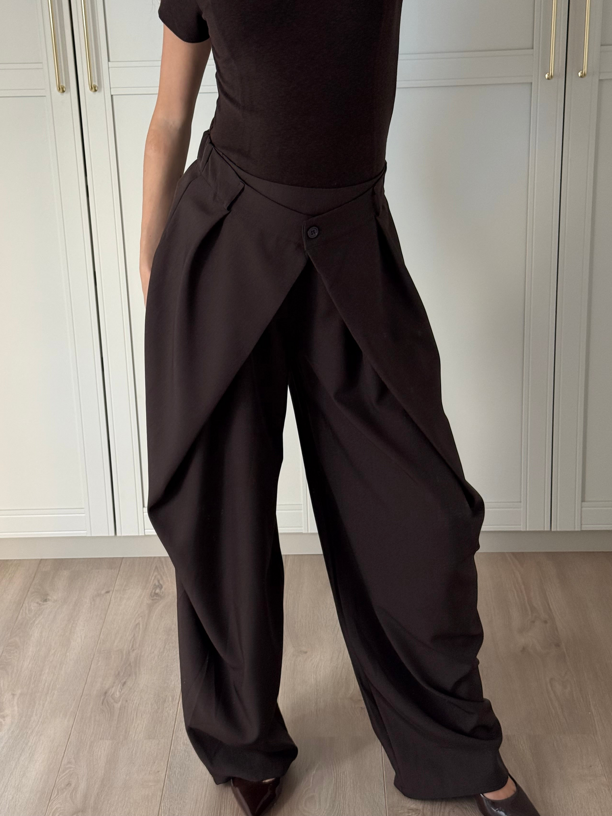 Wide leg pantalon - bruin