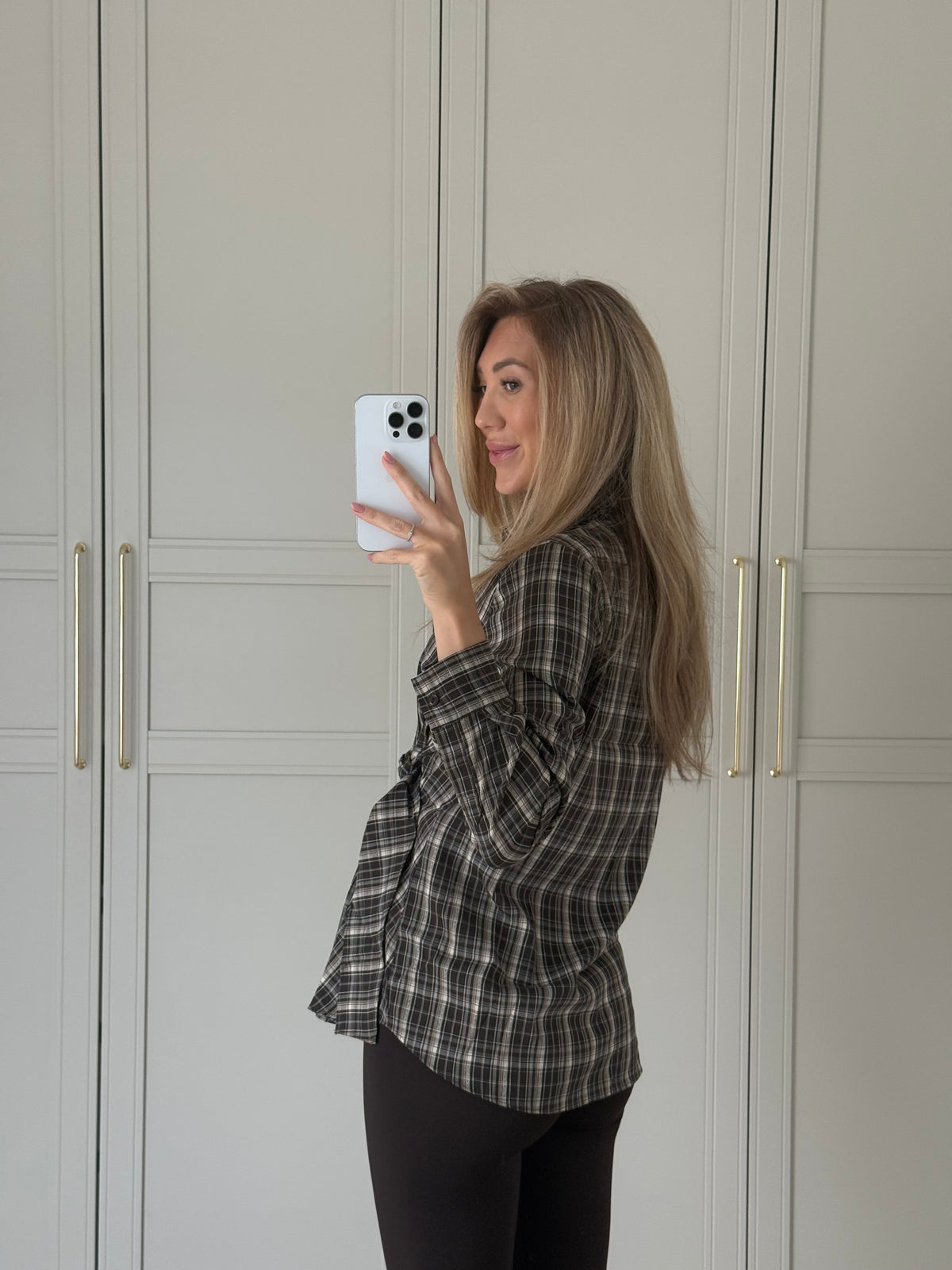 Geruite blouse