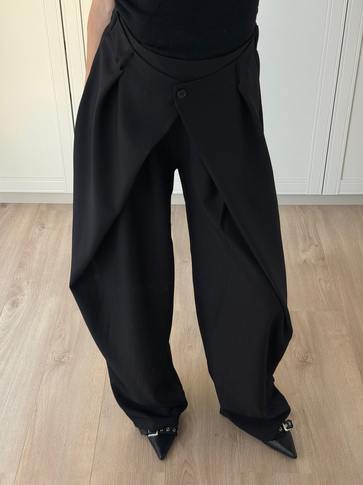 Wide leg pantalon - zwart