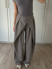 Wide leg pantalon - grijs