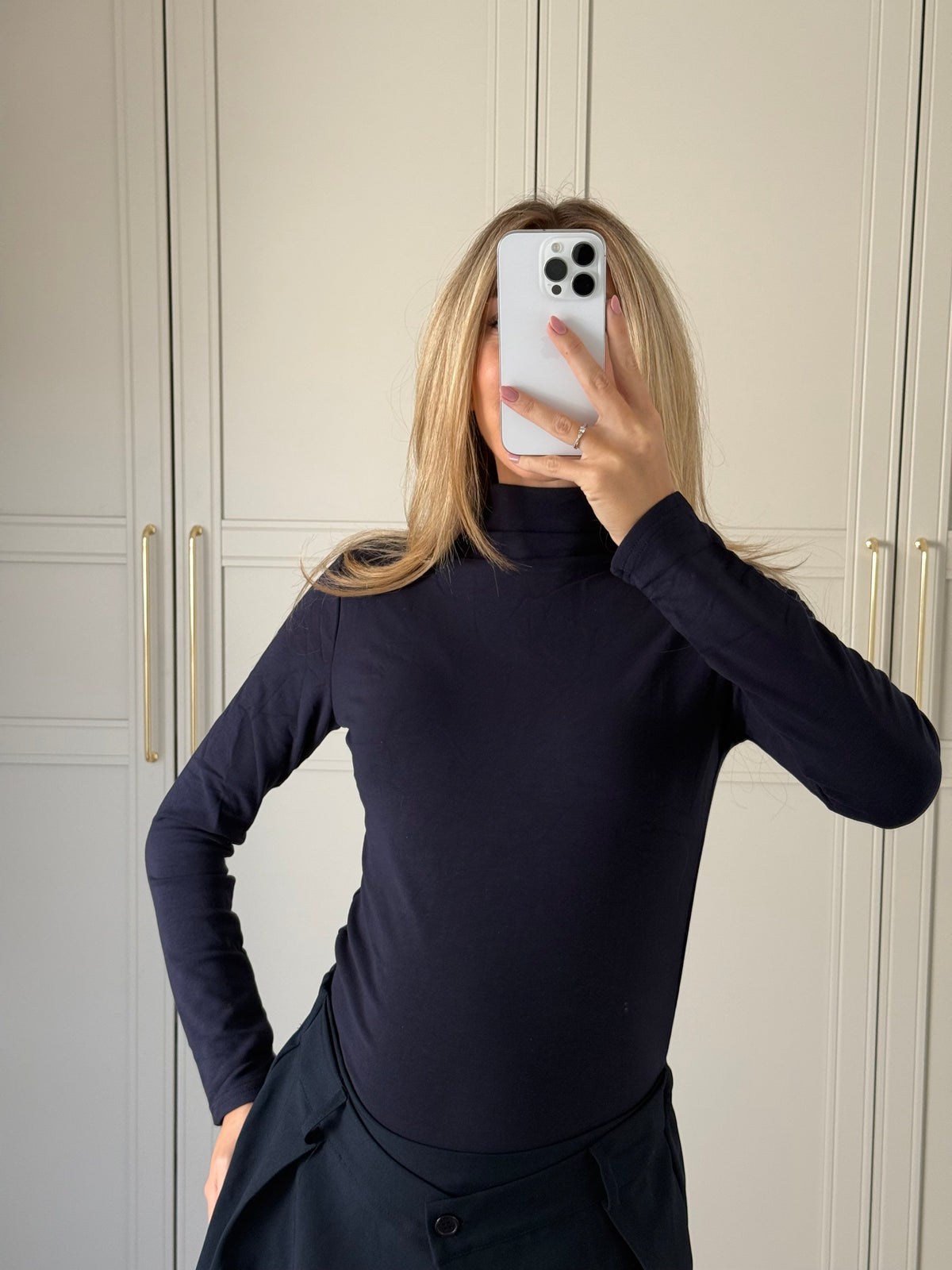 Lange mouw top blauw