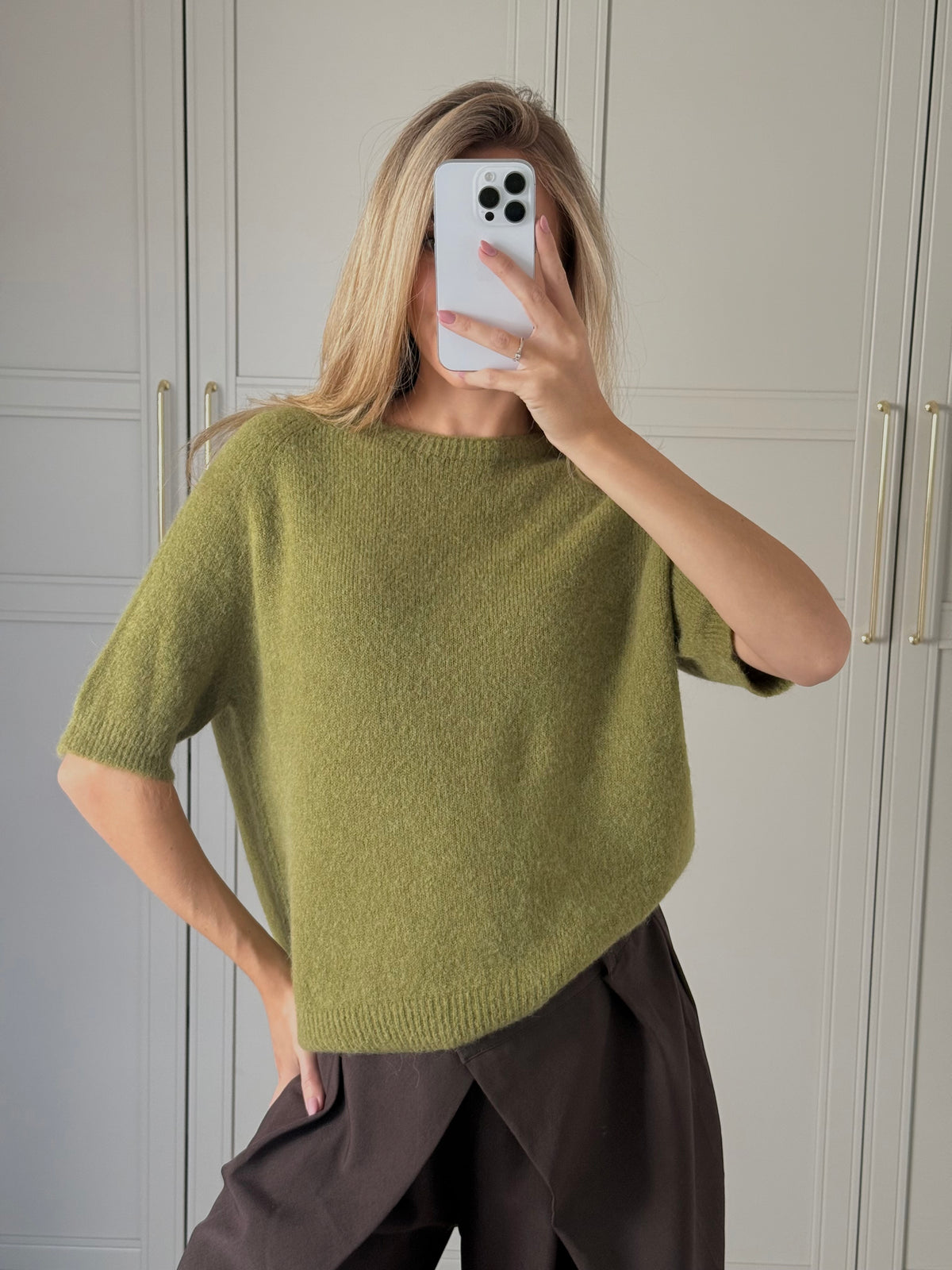 Alpaca top - olive