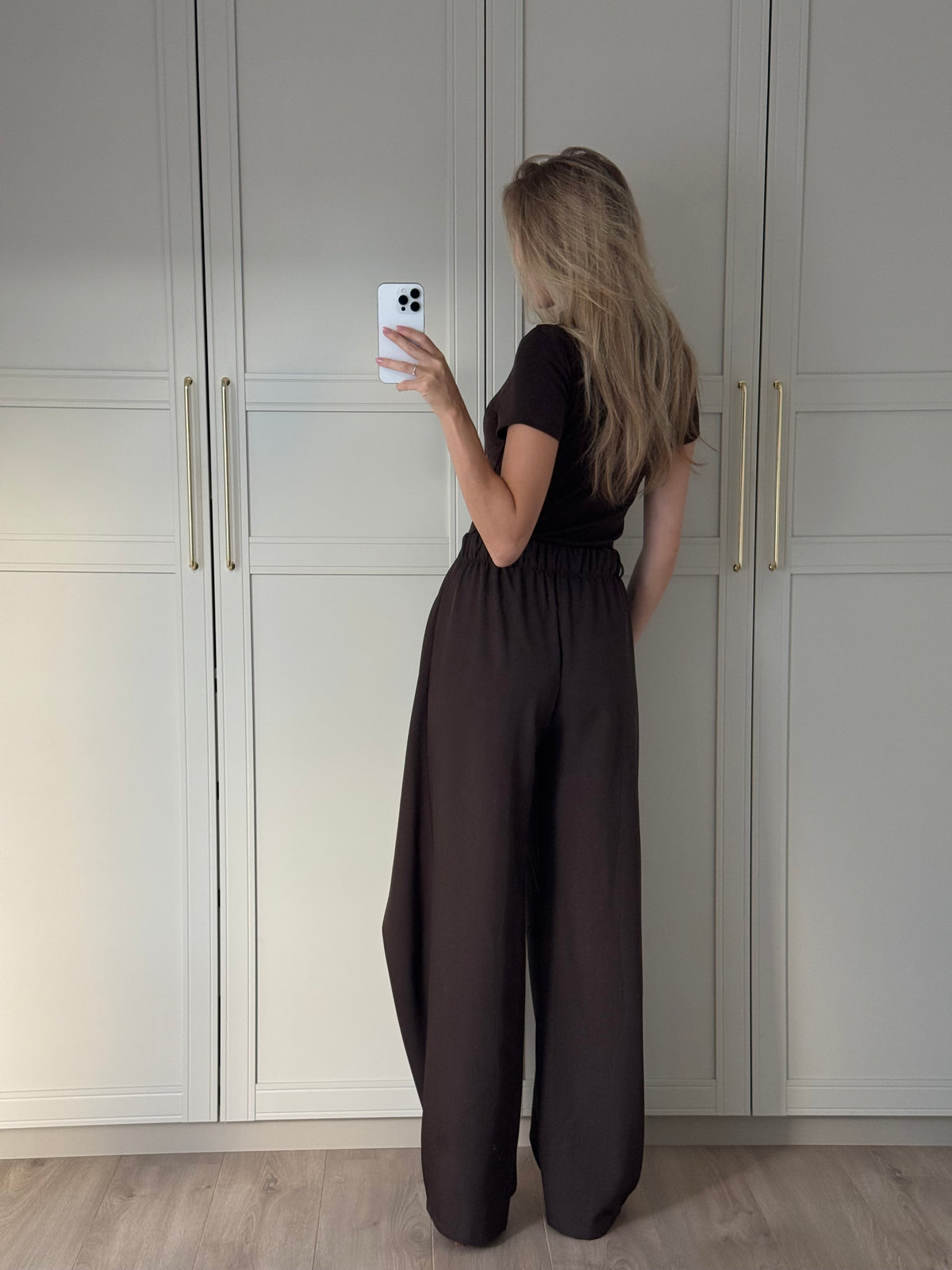 Wide leg pantalon - bruin