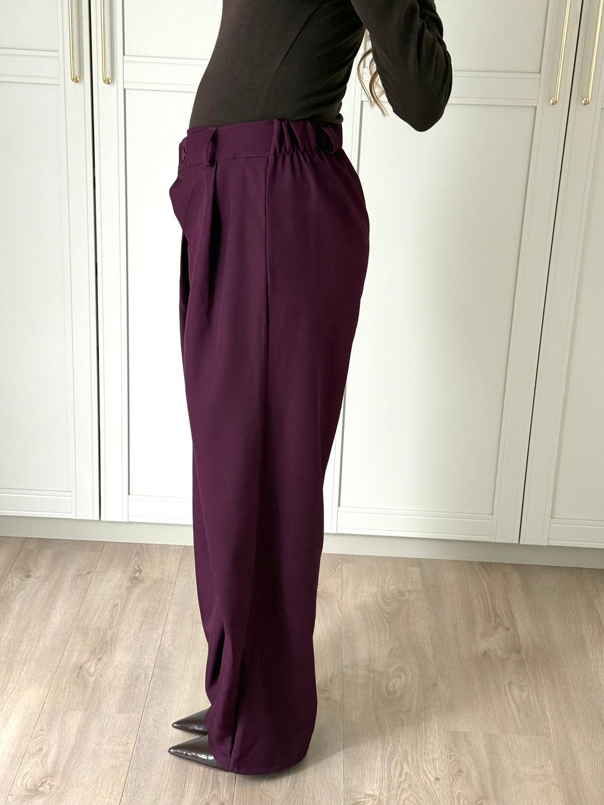 Wide leg pantalon - aubergine