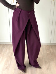 Wide leg pantalon - aubergine