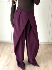 Wide leg pantalon - aubergine