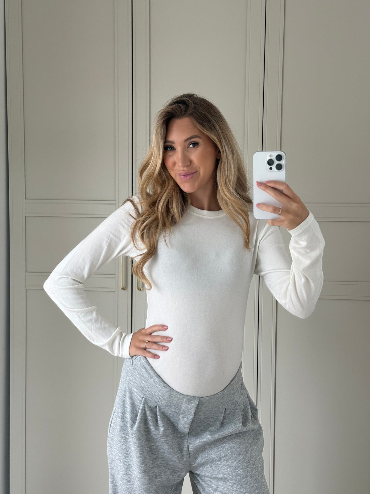 Stretchy longsleeve - wit