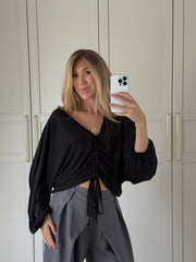 Sienna Ruched Top - zwart