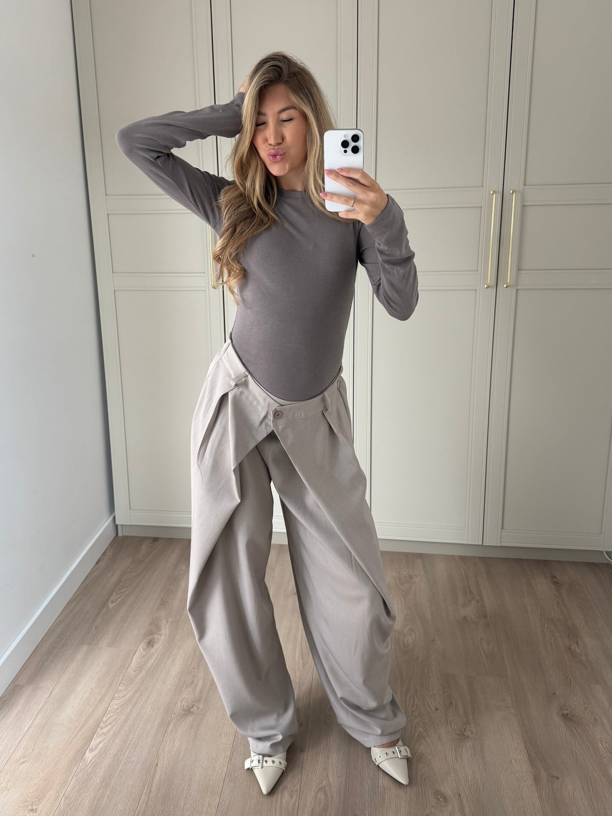 Stretchy longsleeve - grijs