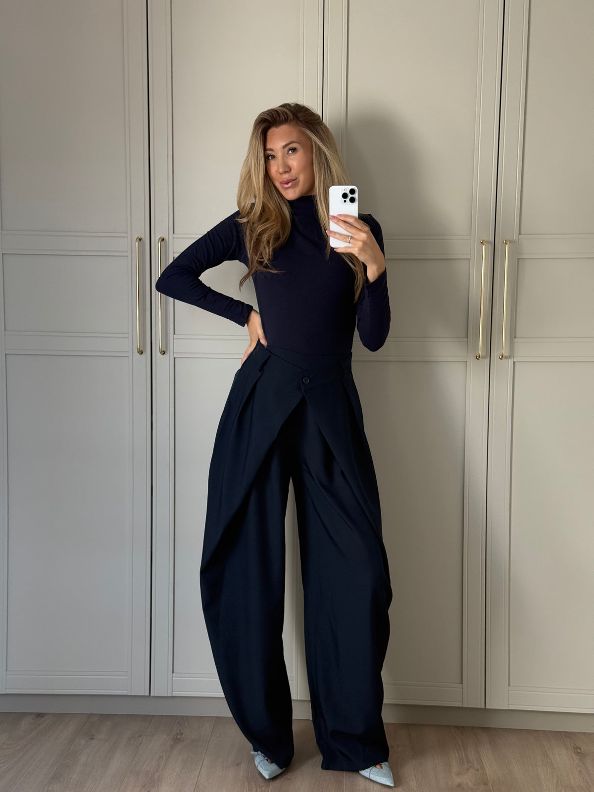 Lange mouw top blauw