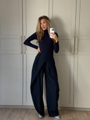 Lange mouw top blauw