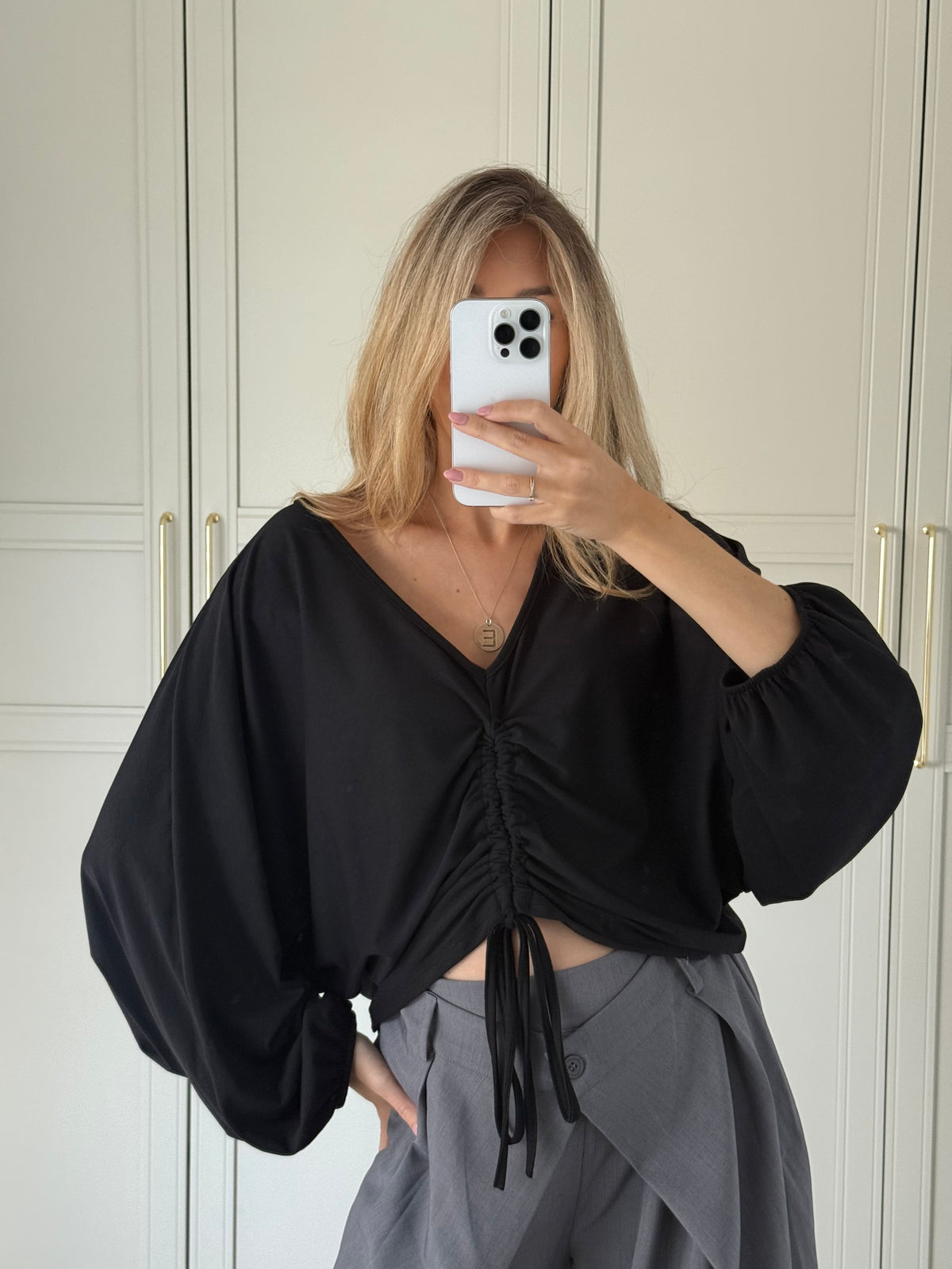 Sienna Ruched Top - zwart
